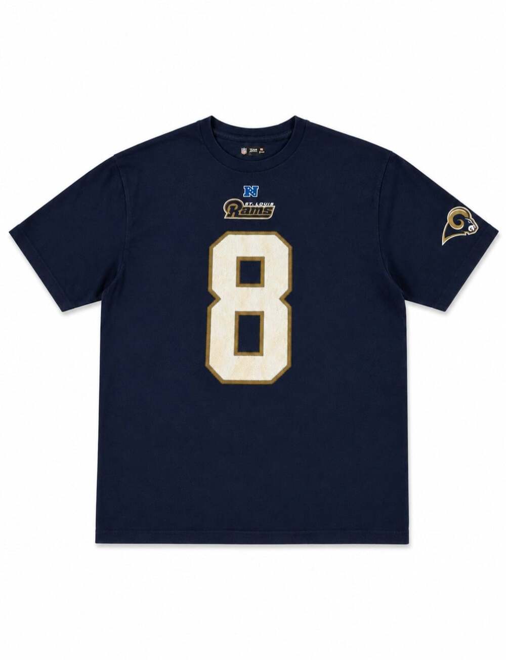Sam Bradford #8 St Louis Rams NFL Team Apparel T Shirt Navy Mens 2XL Football